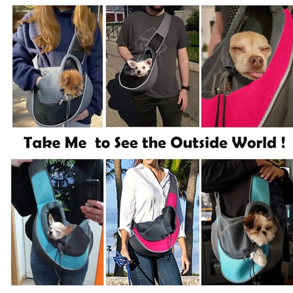 WOYYHO Breathable Pet Dog Sling Carrier Adjustable Strap (Small up to 5 lbs)